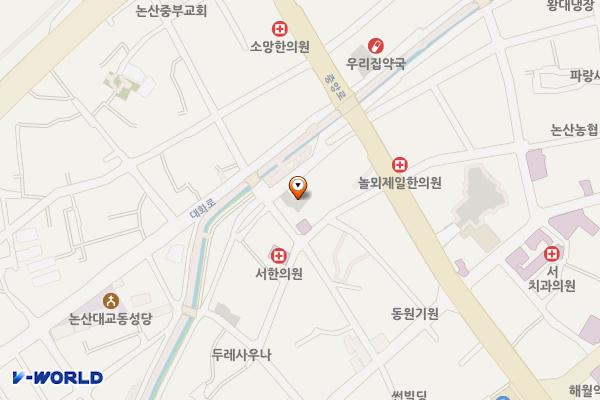 화지동 122-1번지 임시공영주차장 위치 지도 — 충청남도 논산시 중앙로497번길 9