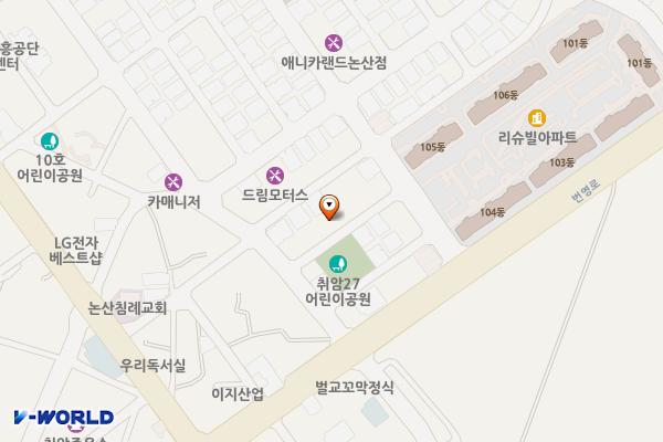 취암동 1078-4번지 임시공영주차장 위치 지도 — 충청남도 논산시 취암동 1078-4