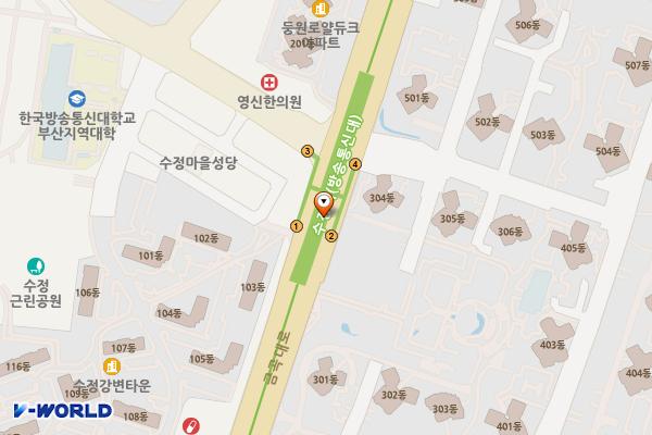 수정 지하철역 위치 지도 — 부산광역시 북구 금곡대로 지하160, 수정역 (화명동)