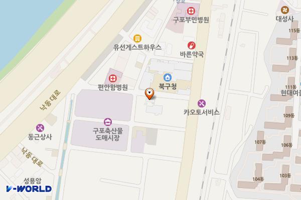 북구청 제2별관 화장실 위치 지도 — 부산광역시 북구 낙동대로1570번길 28(구포동)