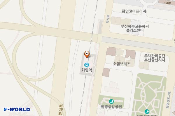 한국철도공사 화명역 위치 지도 — 부산광역시 북구 학사로 135, 화명역 (화명동)