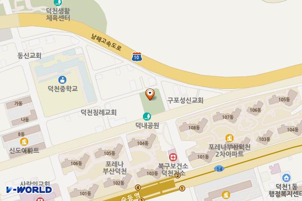 덕내공원 화장실 위치 지도 — 부산광역시 북구 덕천동 342-6