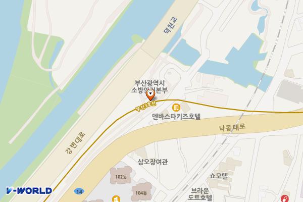 낙동강관리본부 위치 지도 — 부산광역시 북구 낙동대로 1739번길 7