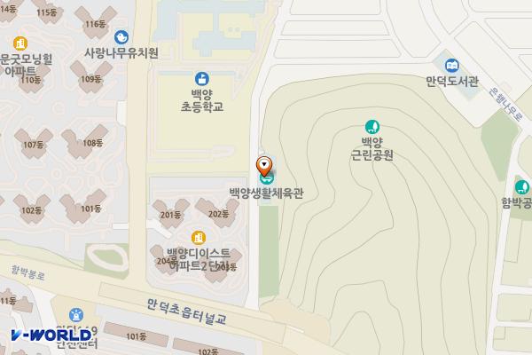 백양생활체육관 화장실 위치 지도 — 부산광역시 북구 상리로18번길 49