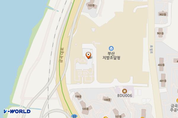 부산지방조달청 청사 1층 위치 지도 — 부산광역시 북구 금곡대로 506-17, 부산지방조달청 (금곡동)
