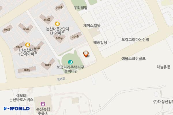 내동 1111번지 임시공영주차장 위치 지도 — 충청남도 논산시 대학로 61