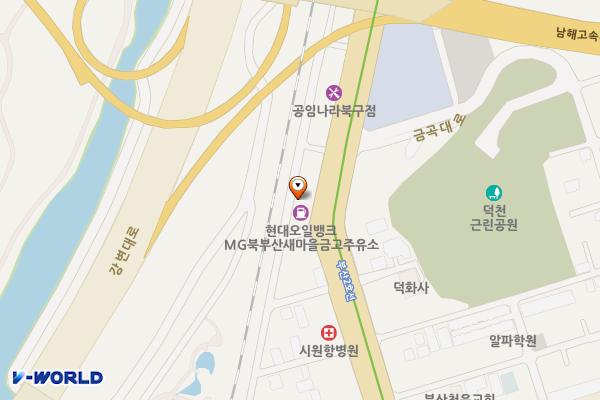 북부산새마을금고주유소 위치 지도 — 부산광역시 북구 금곡대로 37(덕천동)