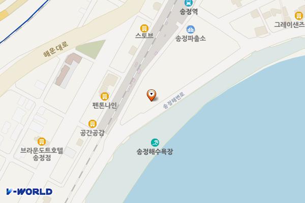 송정관광봉사센터(송정해수욕장 2호) 위치 지도 — 부산광역시 해운대구 송정해변로 62 (송정동)