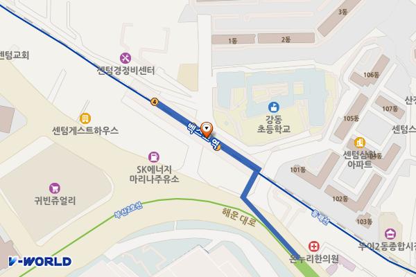 벡스코역 위치 지도 — 부산광역시 해운대구 해운대로 351, 벡스코역 (우동)