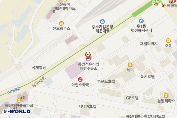 해변주유소 위치 지도 — 부산광역시 해운대구 해운대로 592 (우동)