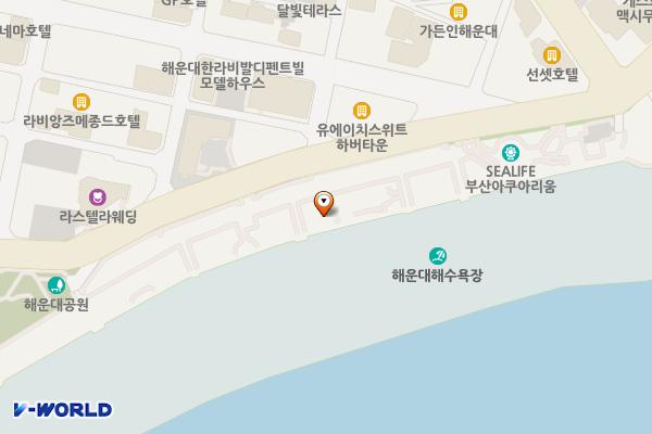 해운대해수욕장 1호 위치 지도 — 부산광역시 해운대구 해운대해변로 260(우동)