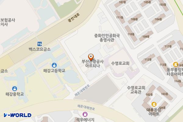 아르피나 위치 지도 — 부산광역시 해운대구 해운대해변로35