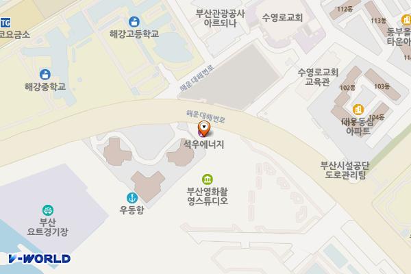 마리나타운 주유소 위치 지도 — 부산광역시 해운대구 해운대해변로 44 (우동)