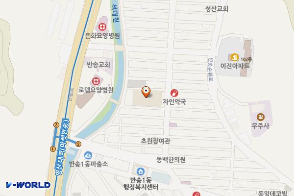 반송1동 자치센터 위치 지도 — 부산광역시 해운대구 아랫반송로21번길 41 (반송동, 반송시장)