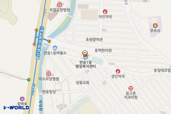 반송1동골목시장상가 위치 지도 — 부산광역시 해운대구 아랫반송로 16 (반송동)