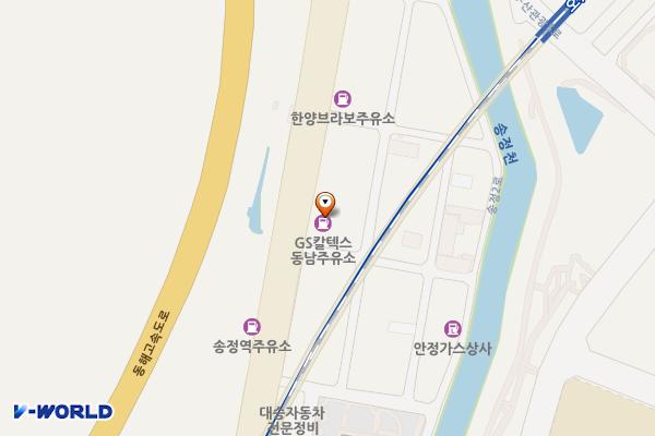 현대오일뱅크오시리아주유소 위치 지도 — 부산광역시 해운대구 해운대로 1226, 송정동주유소및창고시설 (송정동)