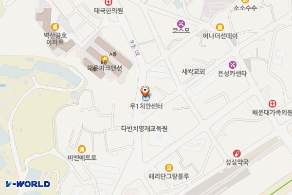 해운대경찰서 우1동치안센터 위치 지도 — 부산광역시 해운대구 우동1로 56, 우1동치안센터 (우동)