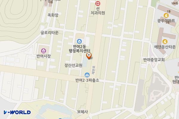 부산사회체육센터 위치 지도 — 부산광역시 해운대구 재반로 203, 반여동우체국 (반여동)