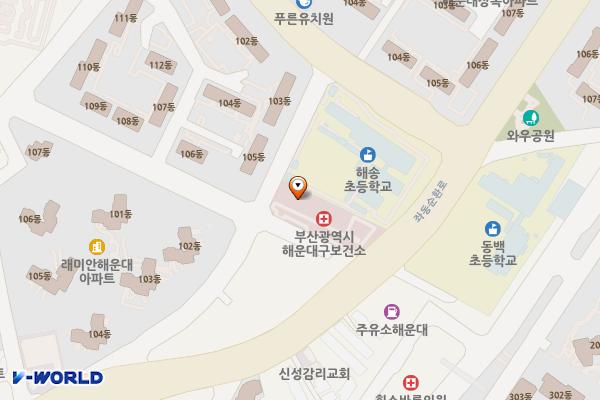 해운대구보건소 위치 지도 — 부산광역시 해운대구 양운로37번길 59 (좌동)