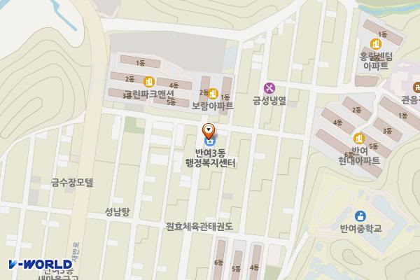 반여3동주민센터 위치 지도 — 부산광역시 해운대구 재반로256번길 29-70 (반여동)