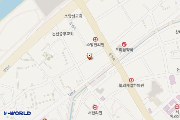대교동(중교천인근) 공영주차장 위치 지도 — 충청남도 논산시 중앙로505번길 7