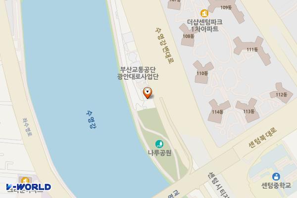 수영강변 이동식화장실 위치 지도 — 부산광역시 해운대구 수영강변대로 195(재송동)