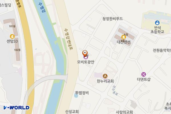 광안대로주유소 위치 지도 — 부산광역시 해운대구 수영강변대로 590, 부산광안대로주유소 (반여동)