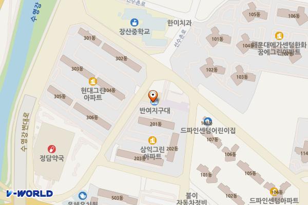반여119안전센터 위치 지도 — 부산광역시 해운대구 선수촌로21번길 64, 반여119안전센터및지구대 (반여동)