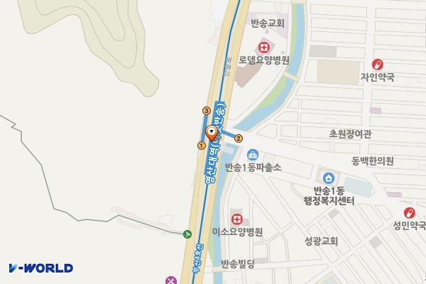 영산대(아랫반송) 위치 지도 — 부산광역시 해운대구 반송로 803