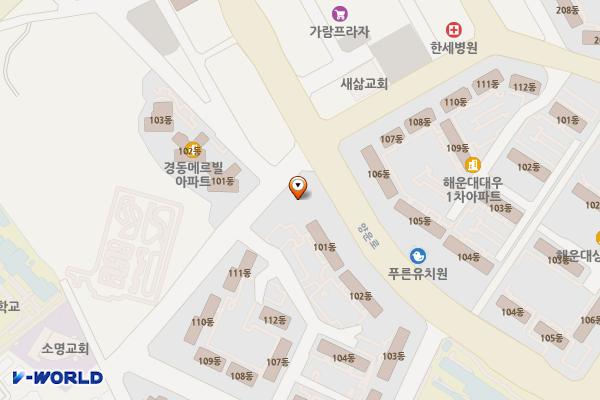 꿈나무공원 위치 지도 — 부산광역시 해운대구 양운로 33
