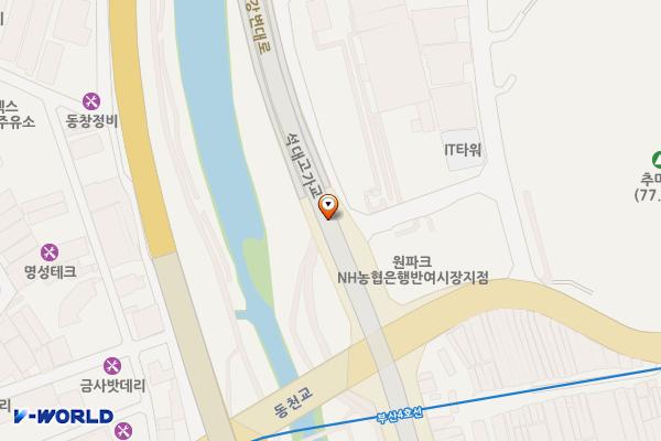 수영강 동천교 위치 지도 — 부산광역시 해운대구 수영강변대로 673(석대동)