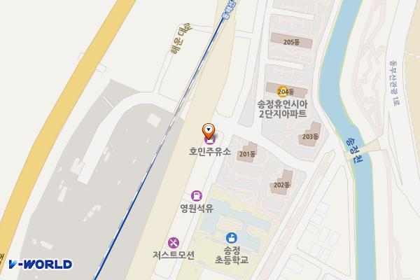에스오일(주)유선주유소 위치 지도 — 부산광역시 해운대구 해운대로 1184 (송정동)