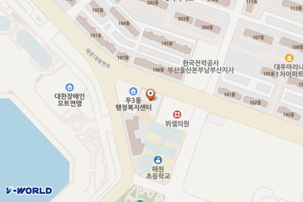해운대소방서 위치 지도 — 부산광역시 해운대구 해운대해변로 106, 해운대소방서 (우동)