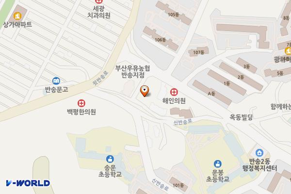 반여동우체국 위치 지도 — 부산광역시 해운대구 신반송로 203-11