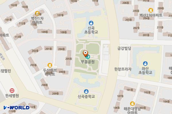 부흥공원 위치 지도 — 부산광역시 해운대구 좌동순환로 300