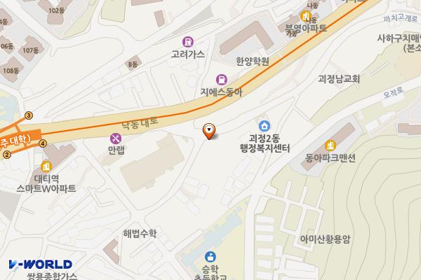 부산괴정2동우편취급국 화장실 위치 지도 — 부산광역시 사하구 까치고개로 6