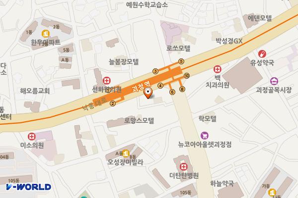 부산도시철도 괴정역 위치 지도 — 부산광역시 사하구 낙동대로 221(괴정동)