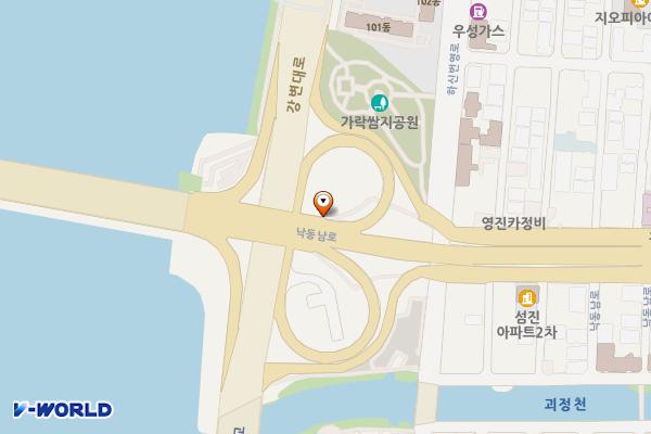 가락쌈지공원 공중화장실 위치 지도 — 부산광역시 사하구 하단동 1163