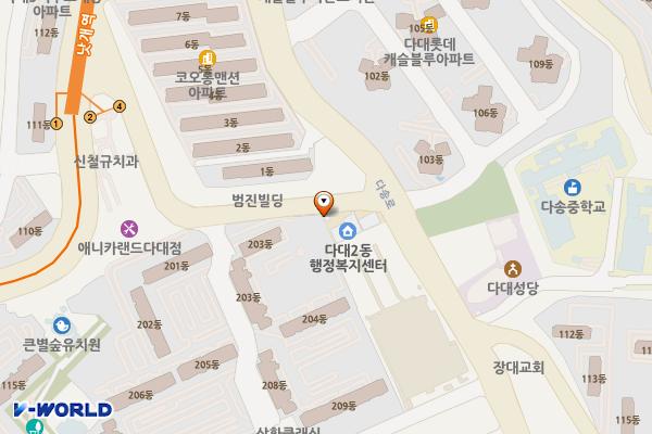 다대2동행정복지센터 열린화장실 위치 지도 — 부산광역시 사하구 다대로429번길 30, 다대2동행정복지센터 (다대동)