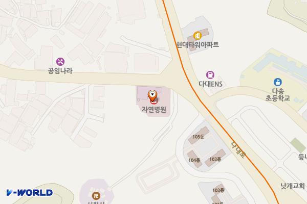 다대자연병원 화장실 위치 지도 — 부산광역시 사하구 장평로 1 (장림동)
