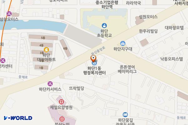 하단1동행정복지센터 화장실 위치 지도 — 부산광역시 사하구 하신중앙로 308