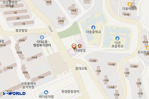 다대성당 화장실 위치 지도 — 부산광역시 사하구 다송로 53 (다대동)