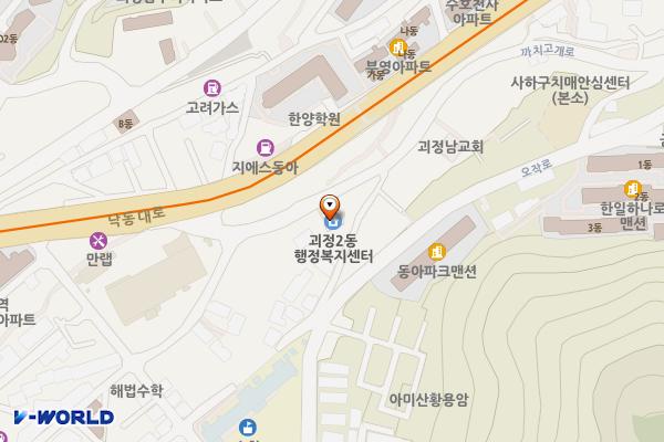 괴정2동행정복지센터화장실 위치 지도 — 부산광역시 사하구 까치고개로 14-1
