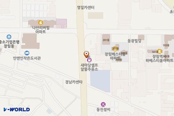 새마당주유소 화장실 위치 지도 — 부산광역시 사하구 장평로 152 (장림동)