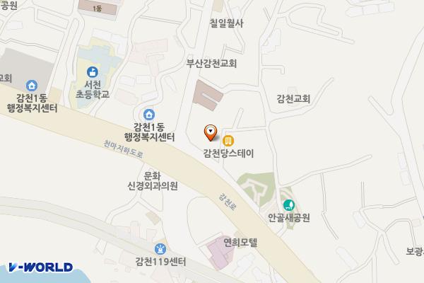 참편한요양병원화장실 위치 지도 — 부산광역시 사하구 감천로 125 (감천동, 우리빌딩)