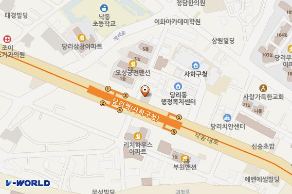 큐병원 화장실 위치 지도 — 부산광역시 사하구 낙동대로 408 (당리동)