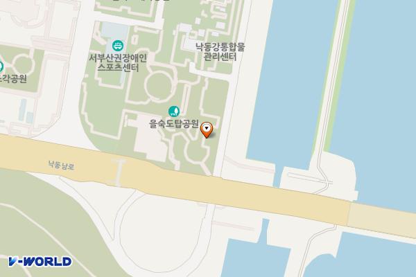청기와 화장실(낙동강하구둑 전망대 B동 화장실) 위치 지도 — 부산광역시 사하구 낙동남로1233번길 98 (하단동)