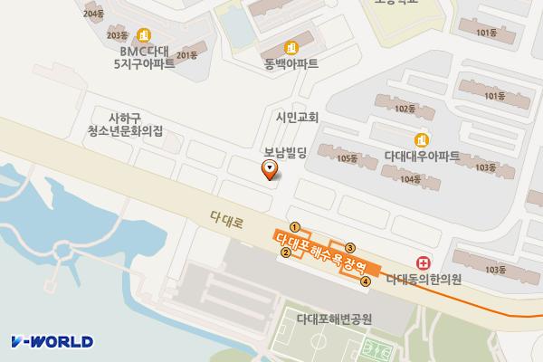 부산은행몰운대지점 화장실 위치 지도 — 부산광역시 사하구 다대로 702(다대동)