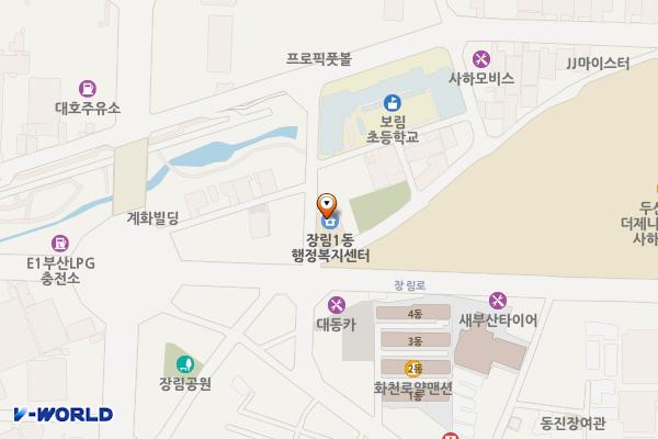 장림1동행정복지센터 화장실 위치 지도 — 부산광역시 사하구 장림로161번길 2