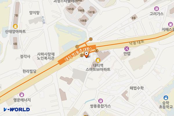 부산도시철도 대티역 위치 지도 — 부산광역시 사하구 낙동대로 141(괴정동)